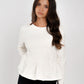 Festive Grace Longsleeve Top - Pearl