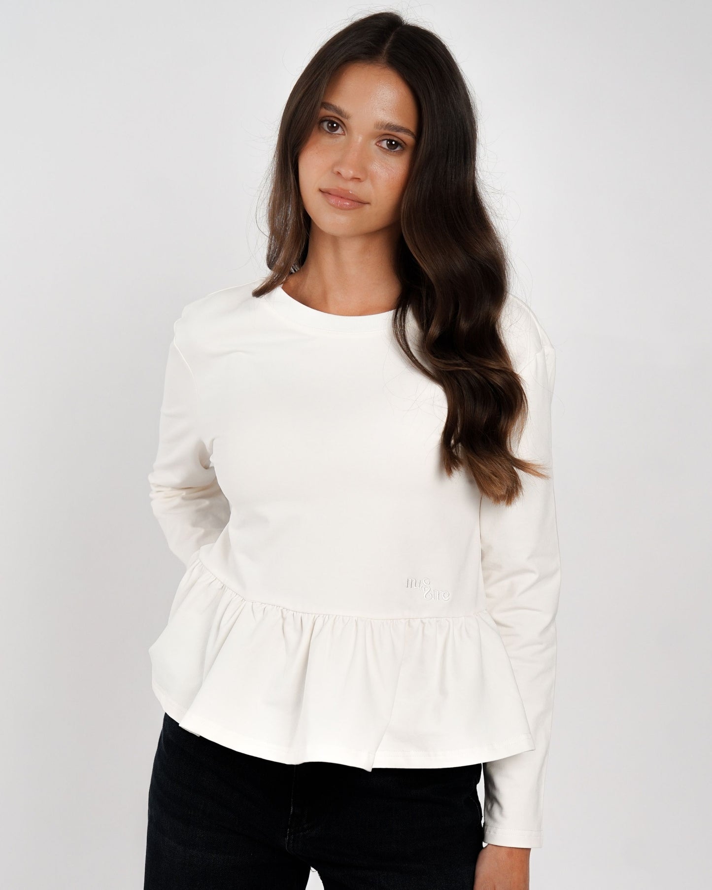 Festive Grace Longsleeve Top - Pearl