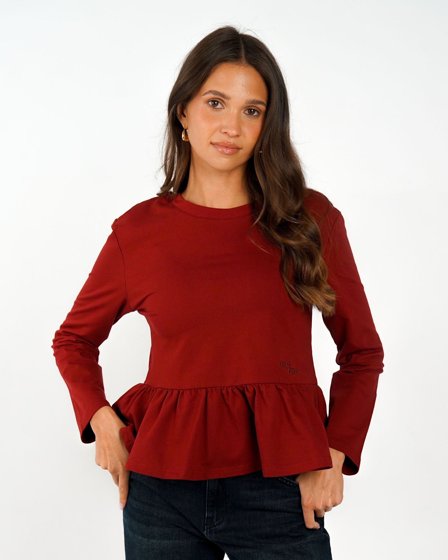 Festive Grace Longsleeve Top - Cranberry